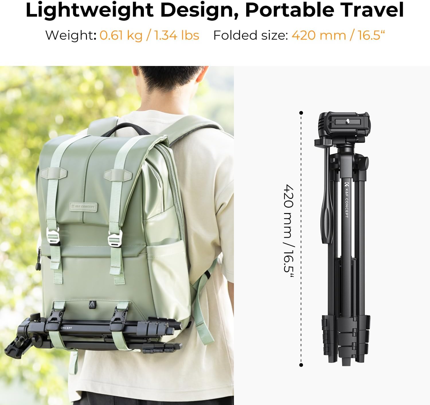 Thumbnail 5 de K&F CONCEPT NT510 Handystativ – leichtes 152 cm Stativ für DSLR, Smartphone & mehr