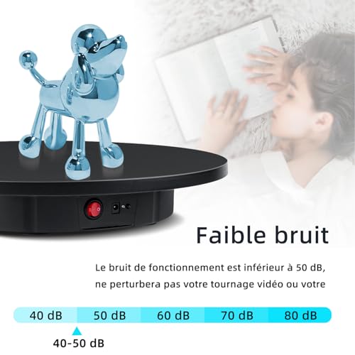 Detalle de Mcbazel Plateau Tournant Électrique 42 cm — Rotation 360° et Télécommande pour Bijoux, Montres et Produits