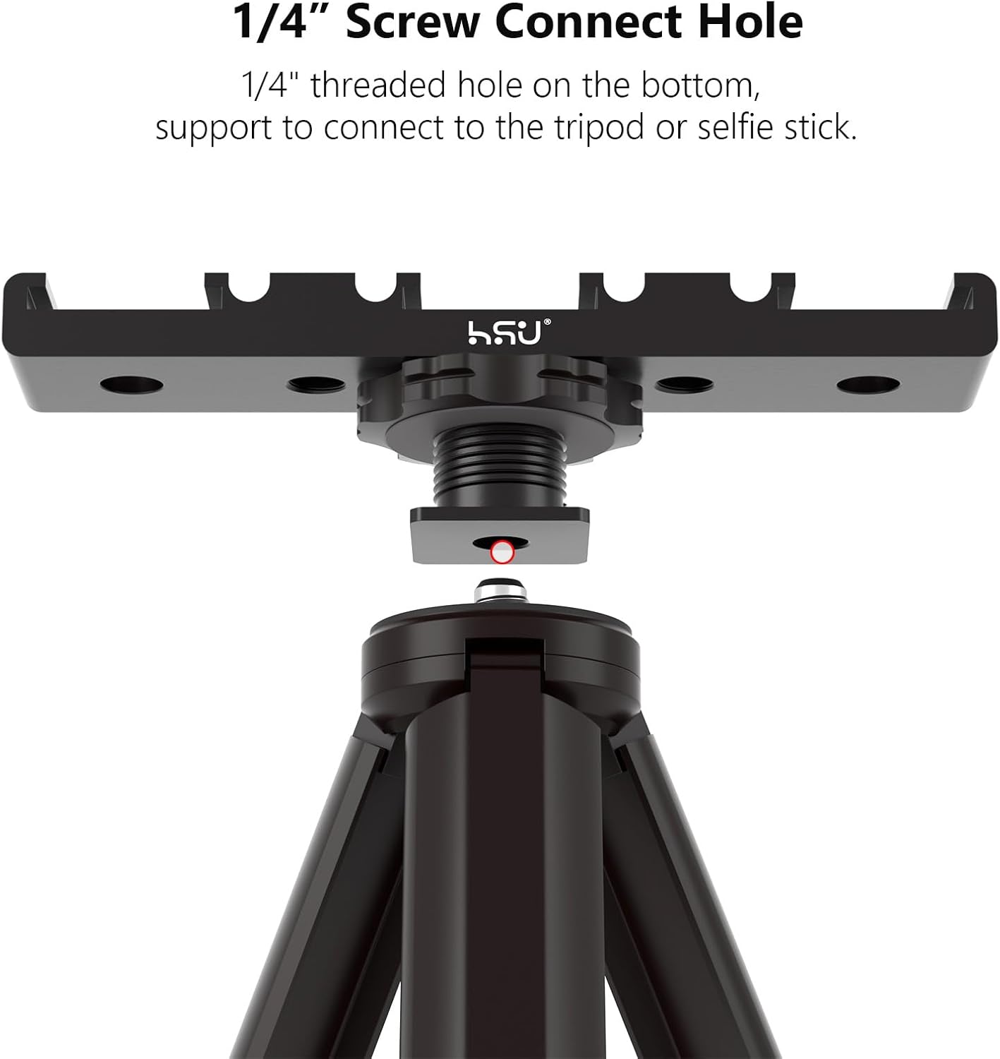 Detalle 2 de HSU Hot Shoe Adapter Bracket – Triple cold shoe extension mount for flashes, mics and LED lights