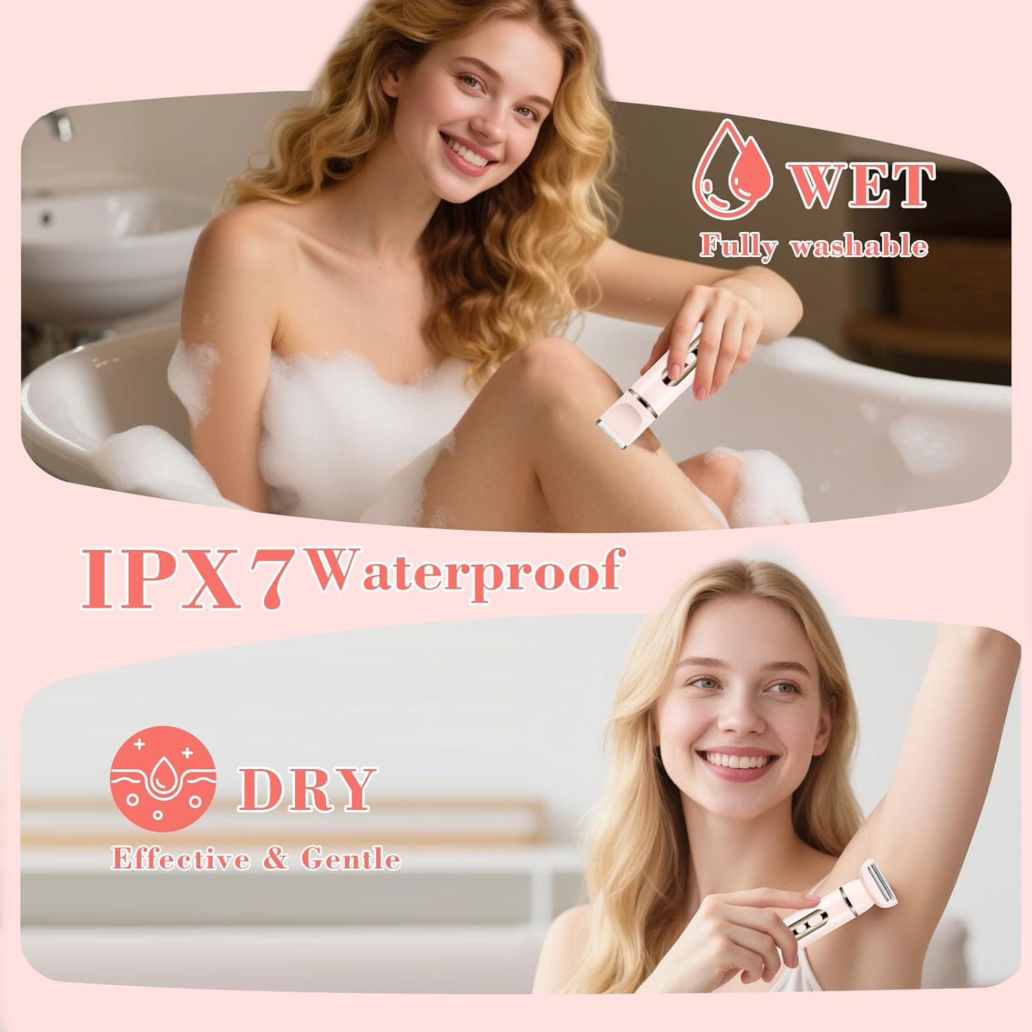 Detalle de 4-in-1 Lady Shaver Women Electric Razor Body Trimmer – IPX7 Waterproof