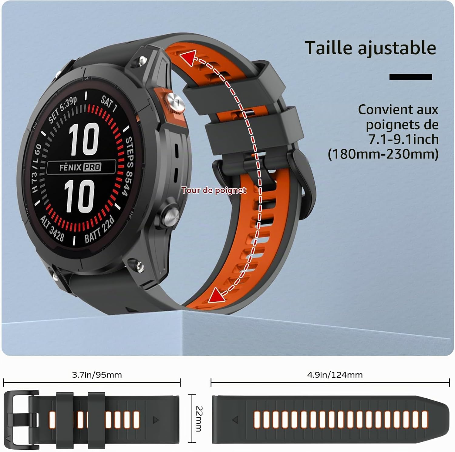 Thumbnail 3 de U-LIMVE QuickFit-horlogeband 26 mm in silicone met roestvrijstalen sluiting