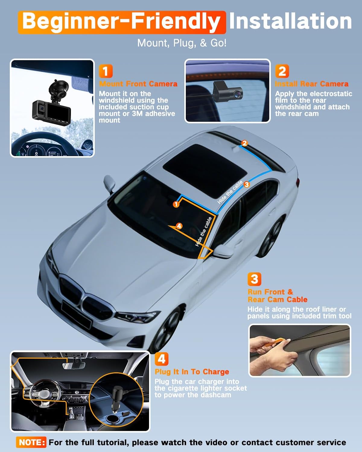 Thumbnail 6 de WECOOL 4K UHD Dash Cam 3-Channel