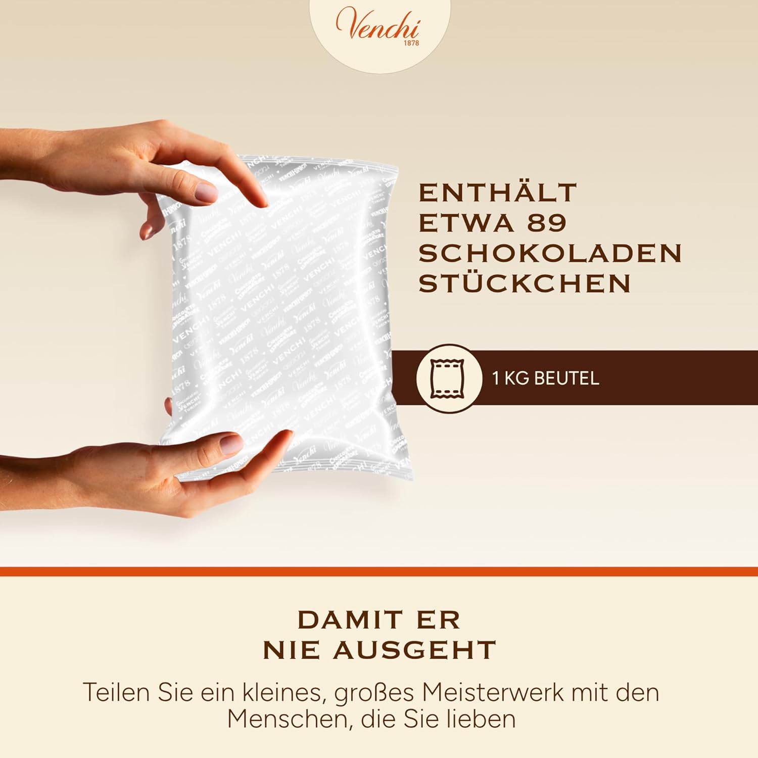 Thumbnail 4 de Venchi Cremini 1878 – dreischichtige Pralinen mit Milch-Gianduja und Mandelpaste, glutenfrei (1 kg)