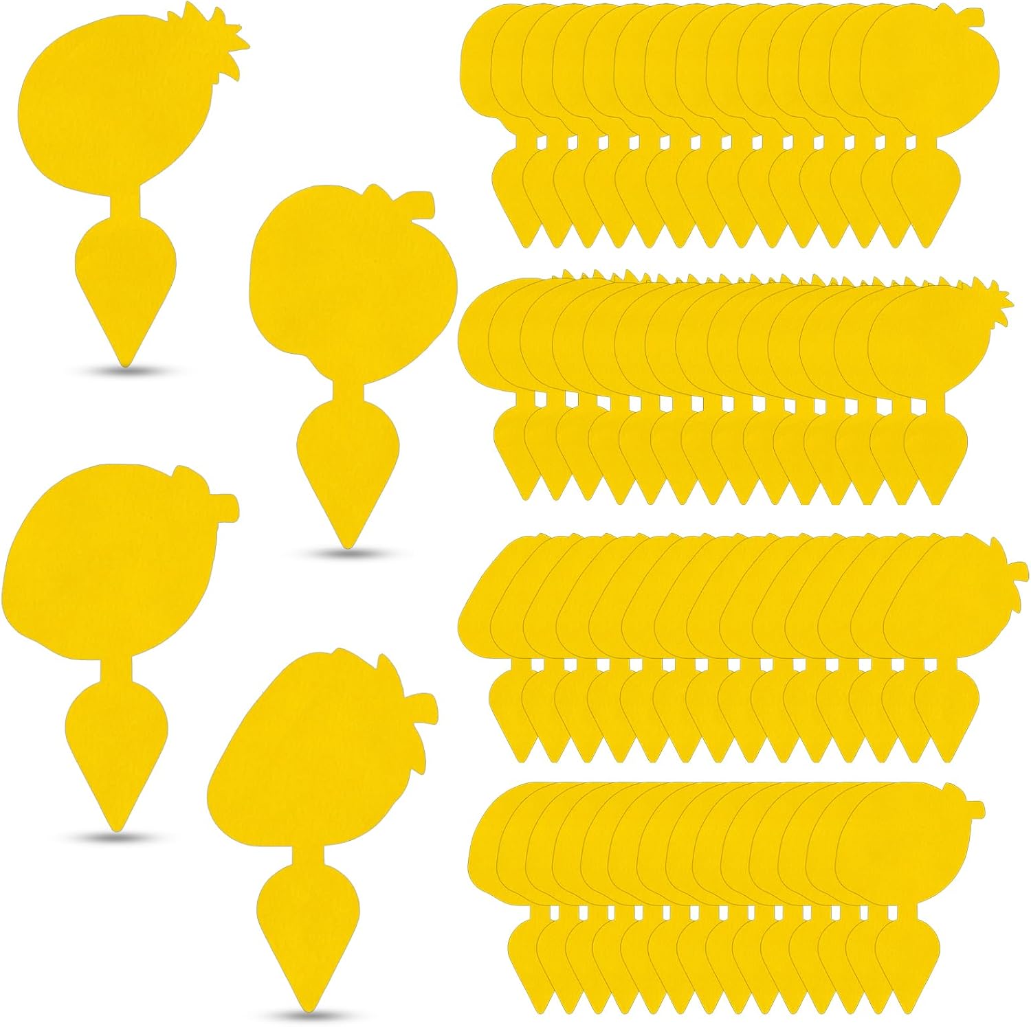 Detalle de Briteen 60-Pack Fruit-Shaped Yellow Sticky Traps for Plants, Dual-Sided
