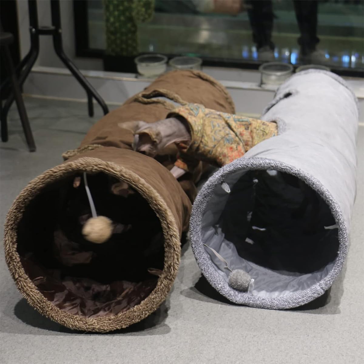 Detalle de ZYYRSS collapsible cat tunnel 30x130cm