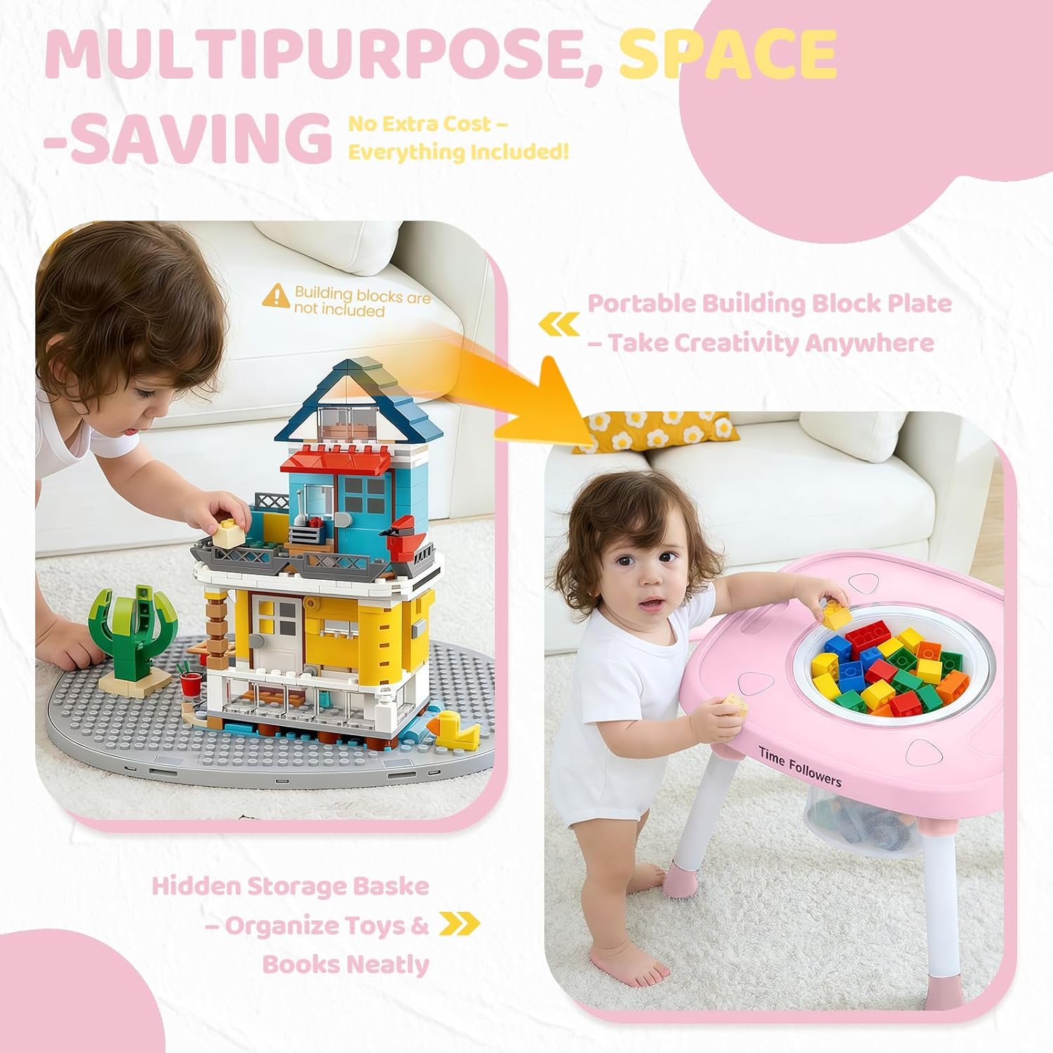 Detalle 2 de Time Followers 6-in-1 Baby Activity Center: 6 Stages of Growth in One Pink Center