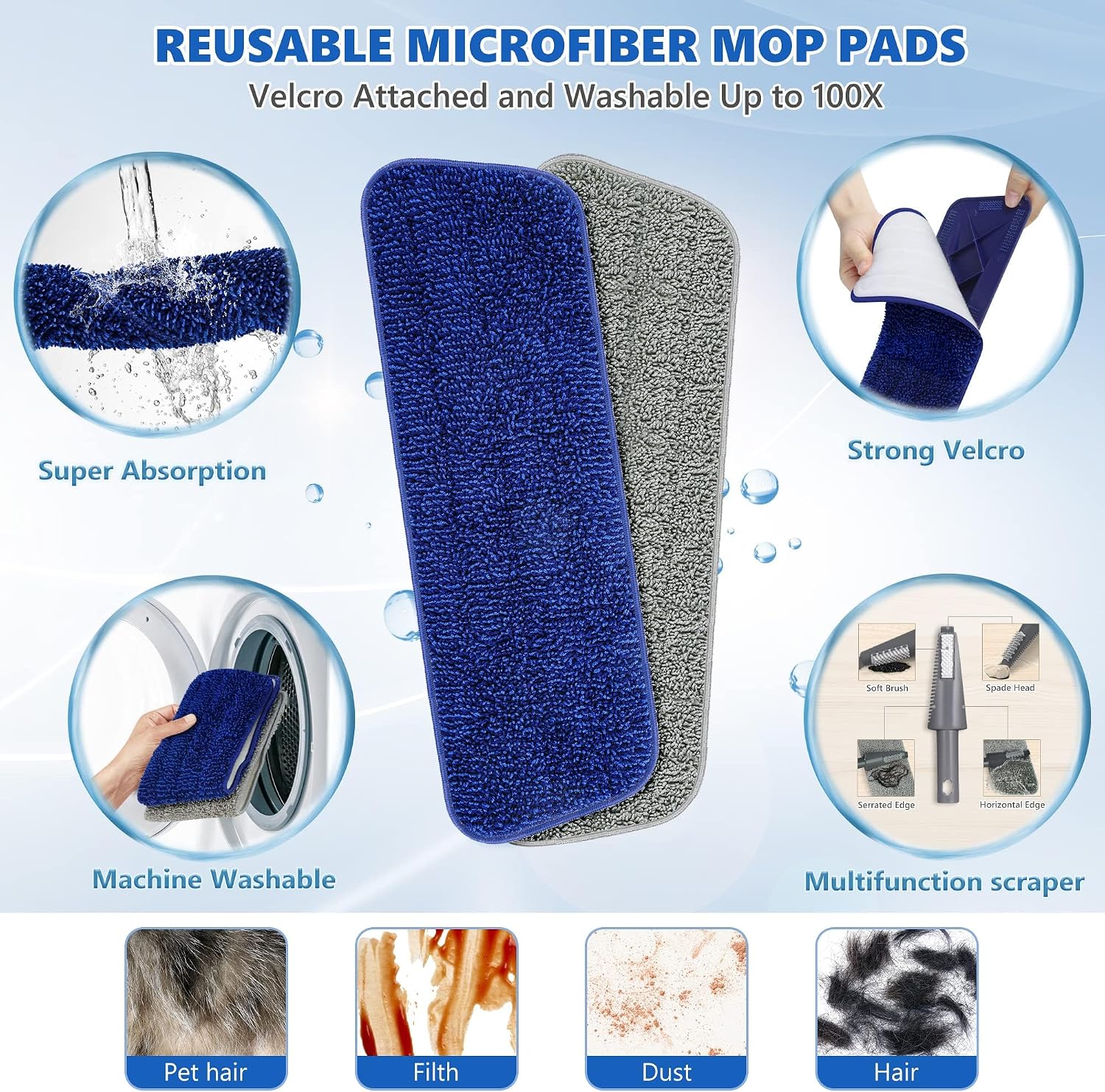 Thumbnail 3 de BPAWA Spray Mop with Sprayer and 4 Washable Microfibre Pads – 550ml