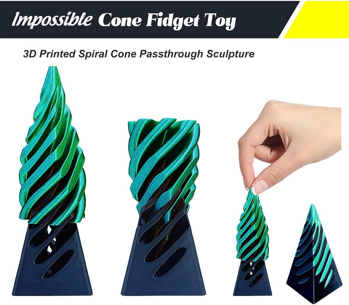 Detalle de Impossible Cone 3PCS spiral fidget toy