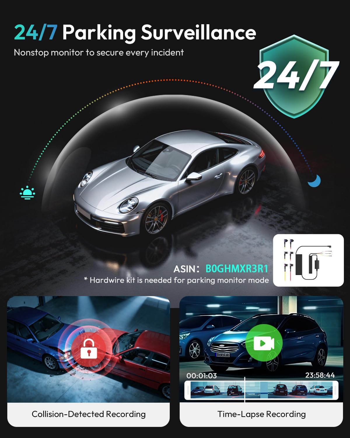 Thumbnail 6 de BOTSLAB G980H 4K Dash Cam Front and Rear