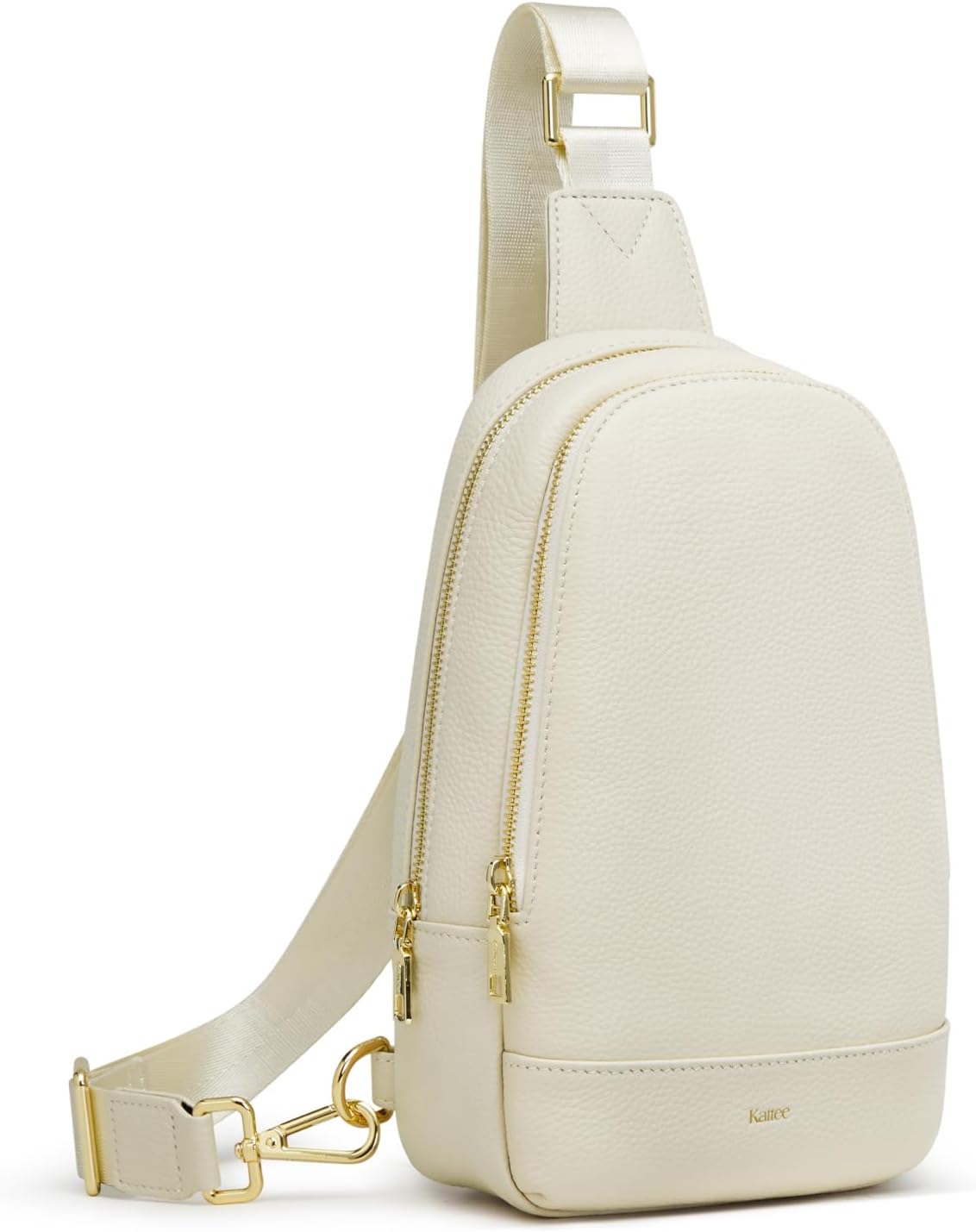 Detalle de Kattee Leather Sling Bag for Women: Multi-Compartment Crossbody with RFID Back Pocket