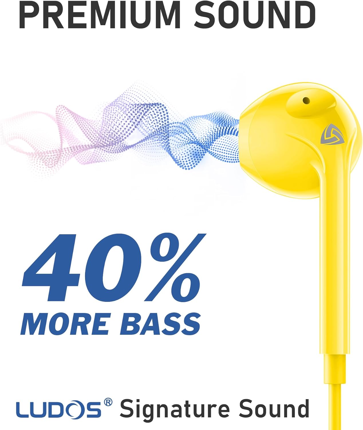 Detalle de Ludos Zenith Wired Earbuds in-Ear Headphones with 2-Year Warranty