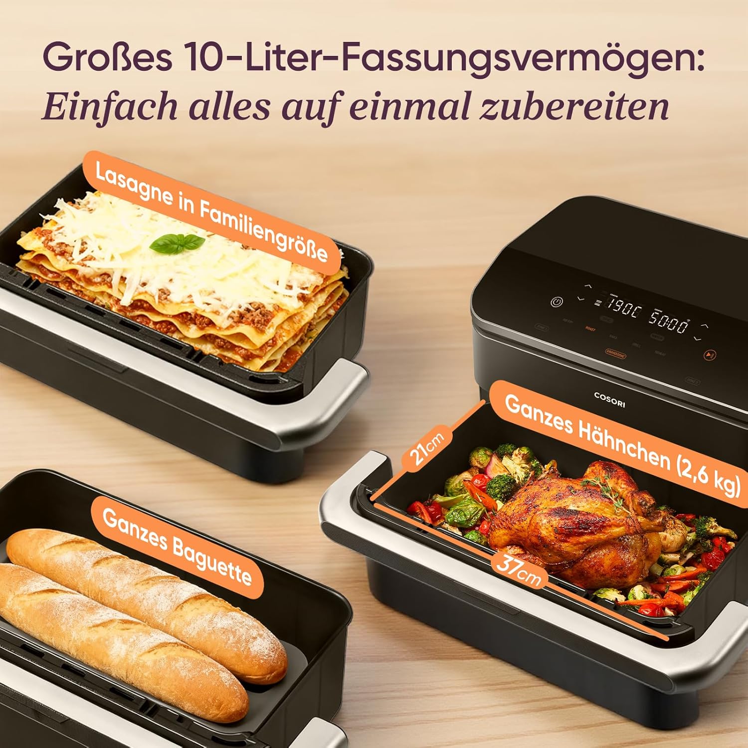 Thumbnail 4 de COSORI TwinFry 10L Heißluftfritteuse mit 2 Kammern