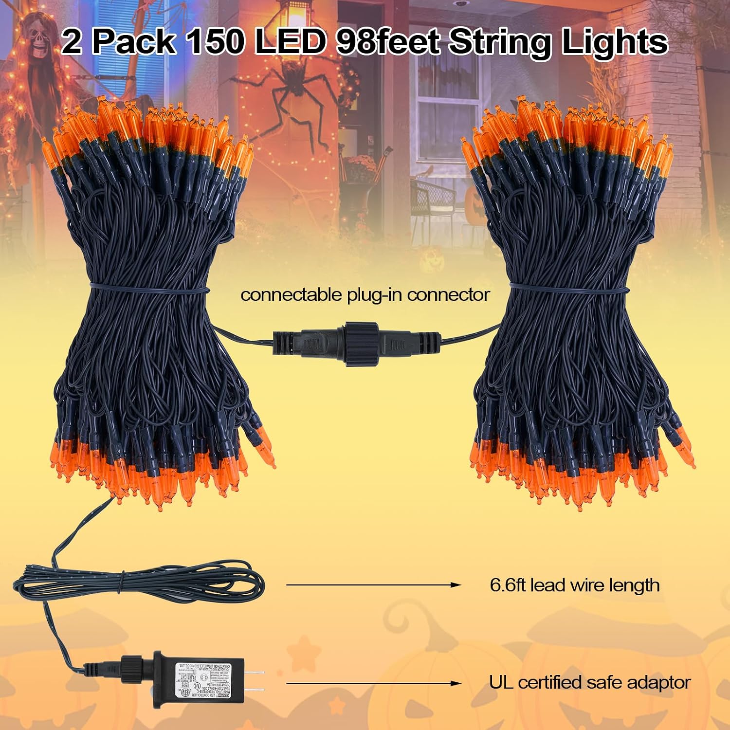 Thumbnail 1 de ILLUMINEW Orange String Lights, 150 Bulbs