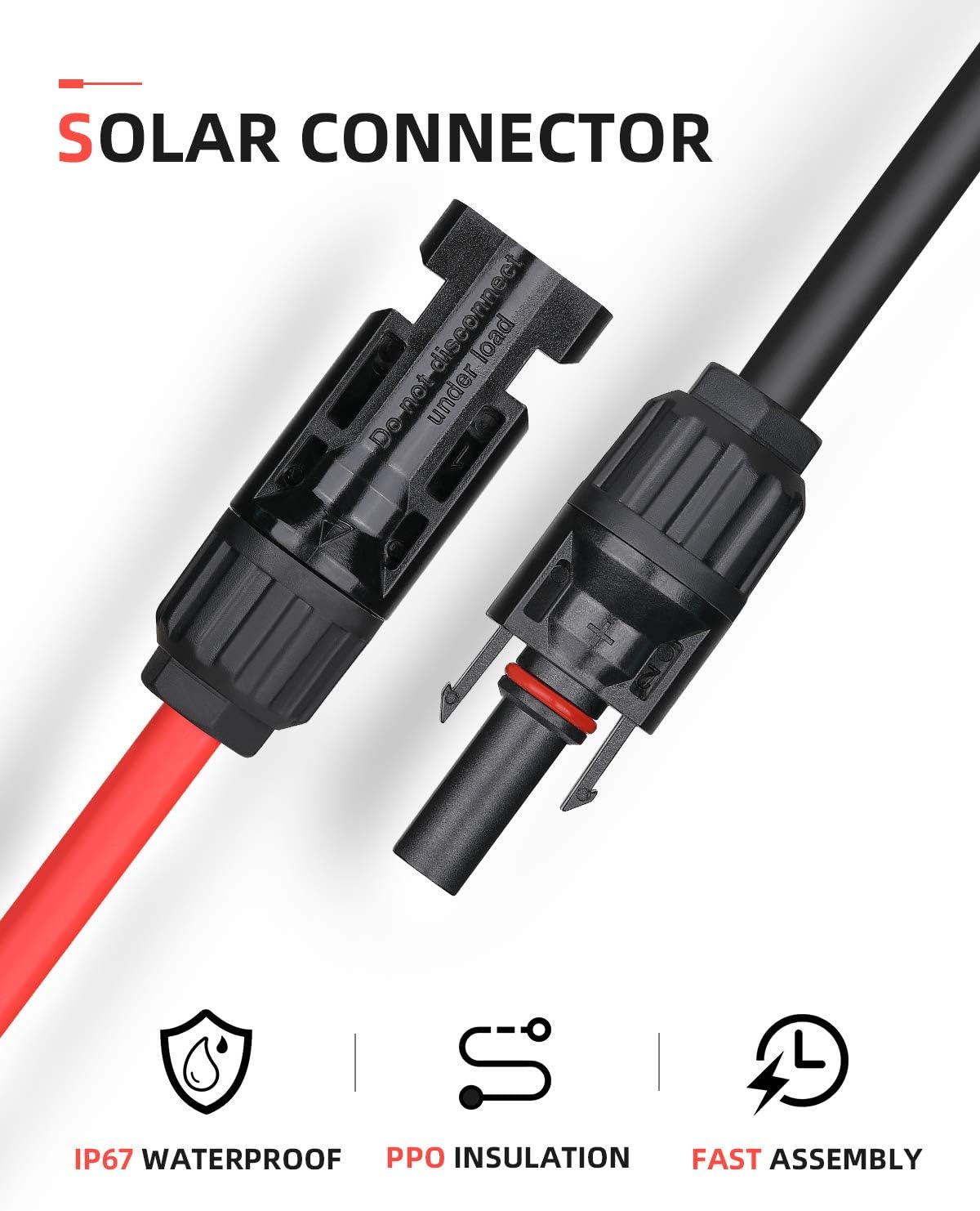 Thumbnail 3 de BougeRV 100Feet 10AWG Solar Extension Cable