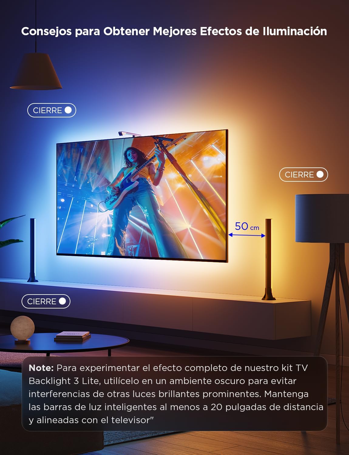 Thumbnail 6 de Govee 3 Lite Kit: Luces LED RGBICW para TV