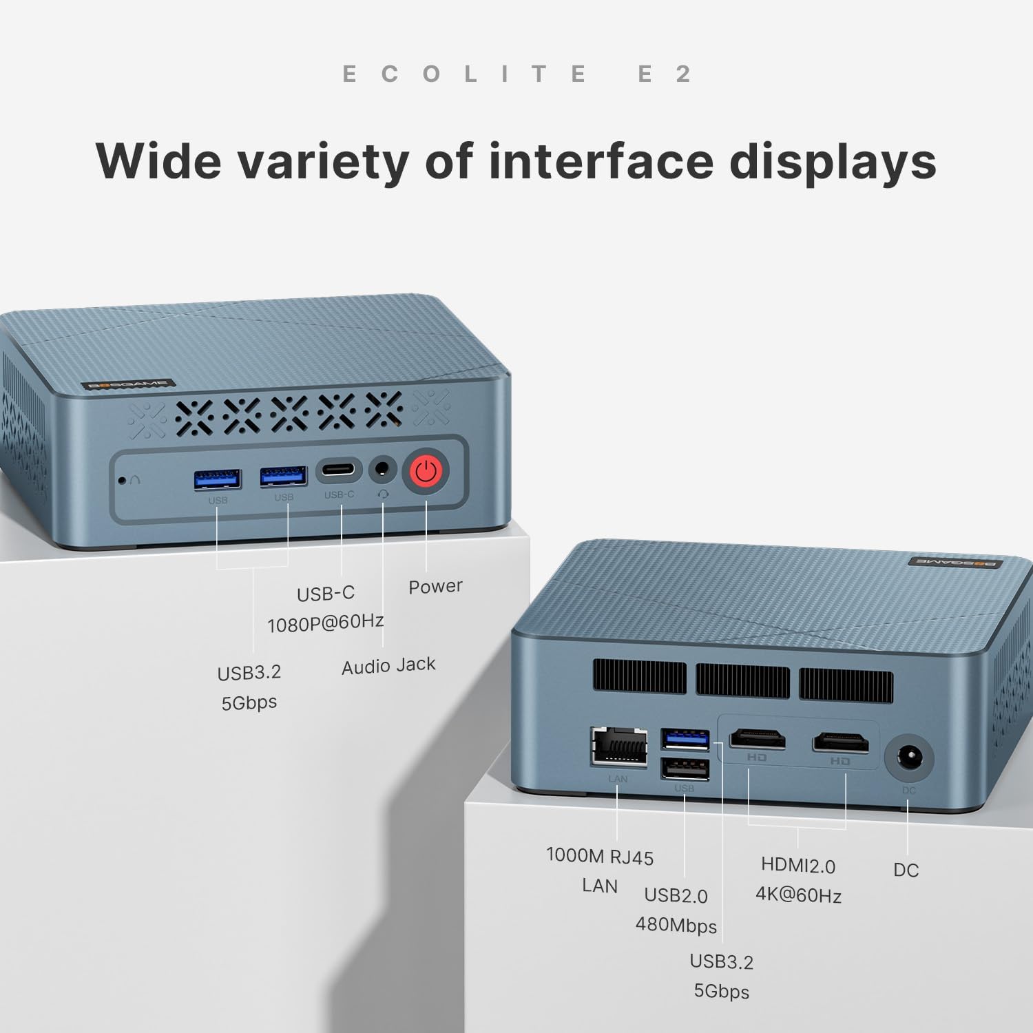 Thumbnail 4 de BOSGAME E2 Mini PC (Ryzen 5 3550H, 16GB RAM, 512GB NVMe) for Triple-Display Work and Home Use