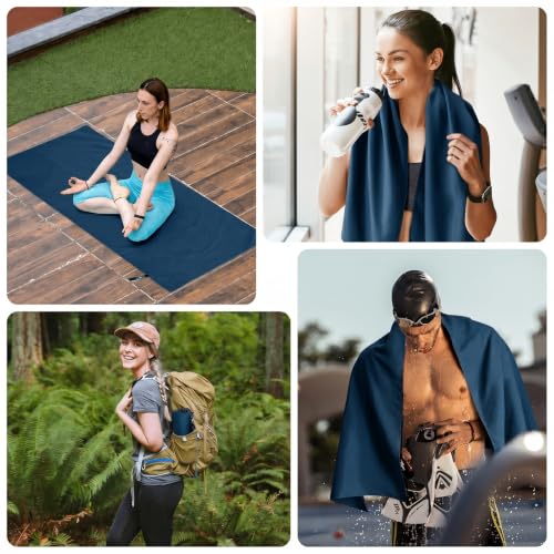 Thumbnail 8 de Lorymachy Mikrofaser-Handtuch 100x200 cm – schnelltrocknendes Fitness- und Strandtuch, 250 GSM, Petrolblau
