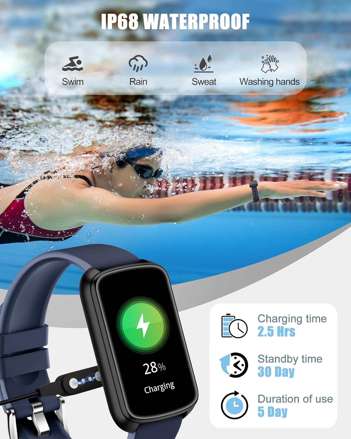 Thumbnail 6 de Fitness Tracker: Smart Watch for Women and Men with 24/7 Health Monitoring
