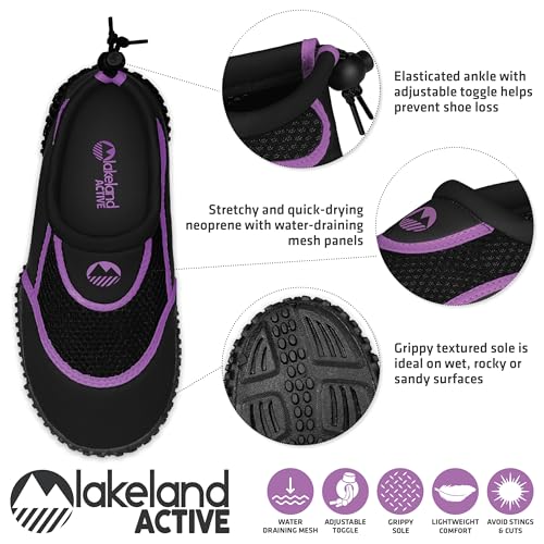 Thumbnail 2 de Lakeland Active Girl's Eden Aquasport Water Shoes (Black/Purple) – 3 UK