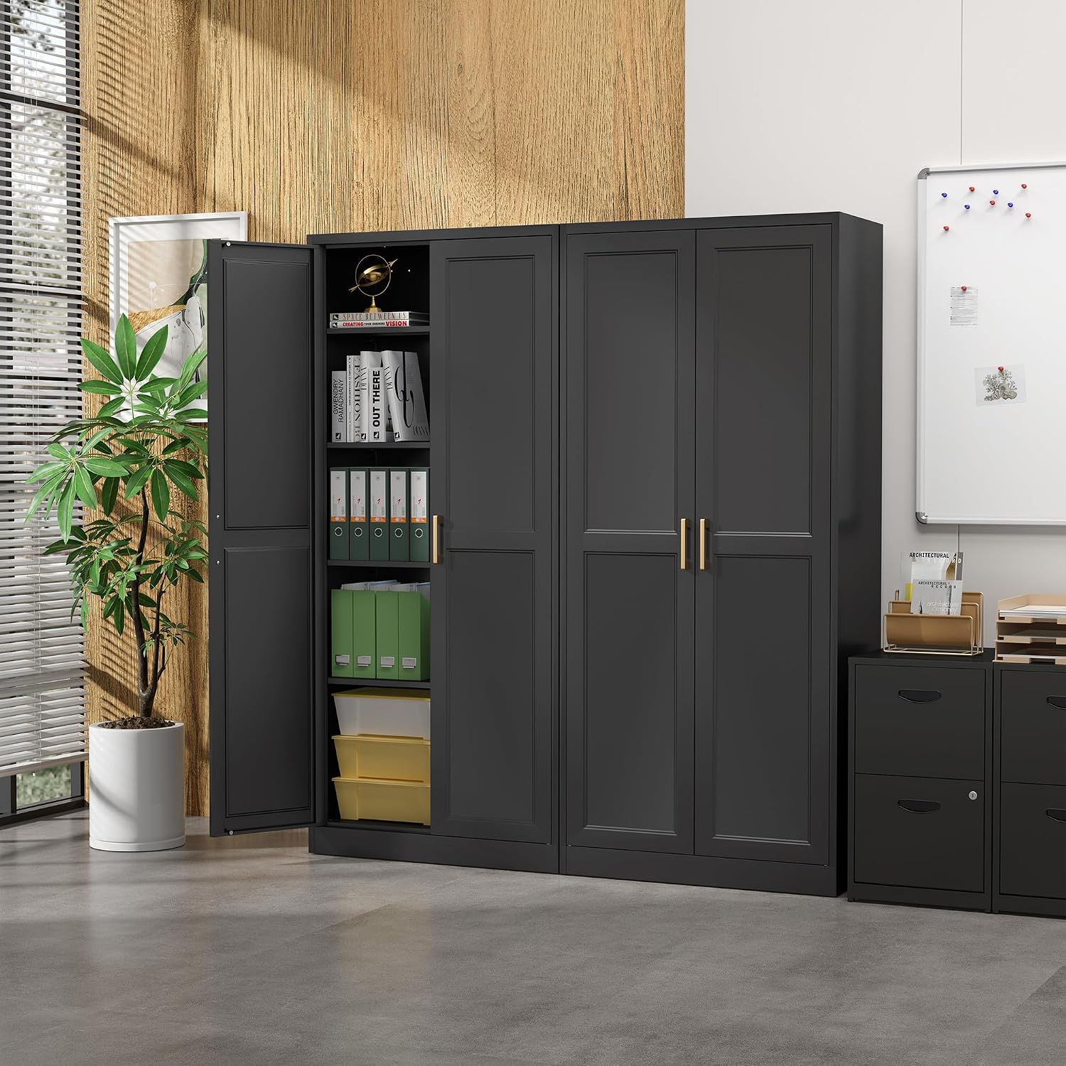Detalle 2 de SteeLoong SL-MYXMSC 71-Inch Metal Pantry Cabinet with 4 Adjustable Shelves