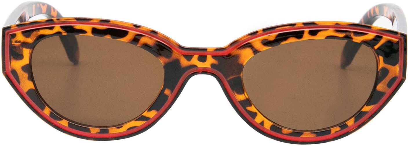 Detalle de LJCZKA Retro Oval Cat Eye Sunglasses – UV400 Protection, 90s Vintage Style
