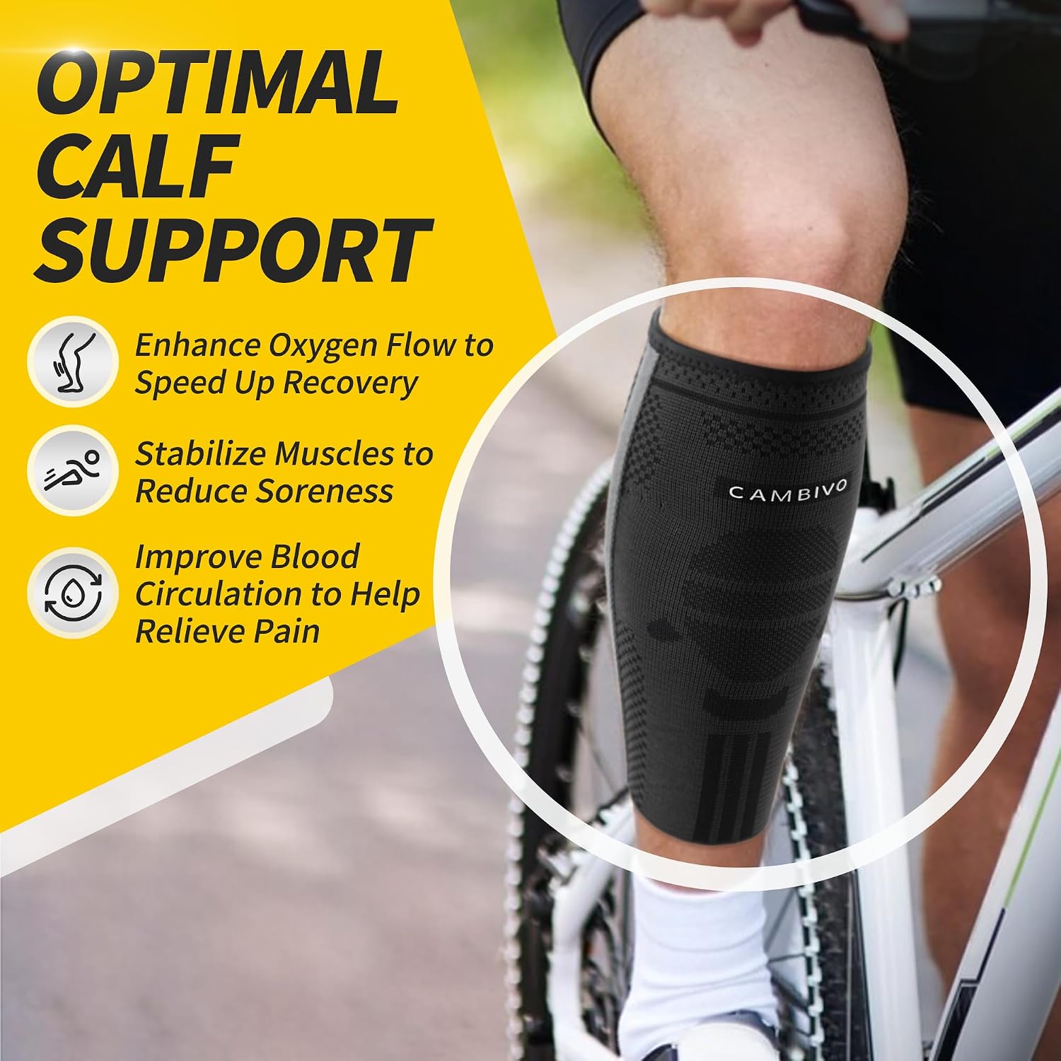 Detalle de CAMBIVO calf compression sleeve 2 pack