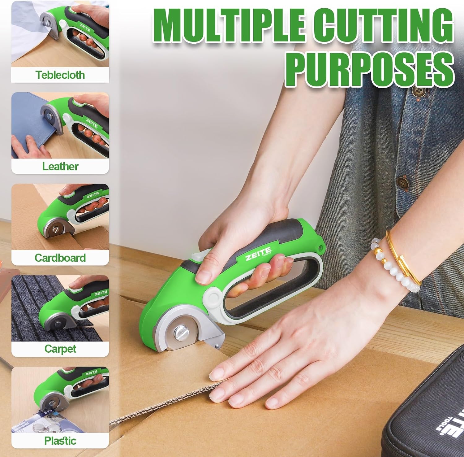 Detalle de ZEITE ZPT-SC-40R 4V Cordless Electric Scissors with Self-Sharpening Blade