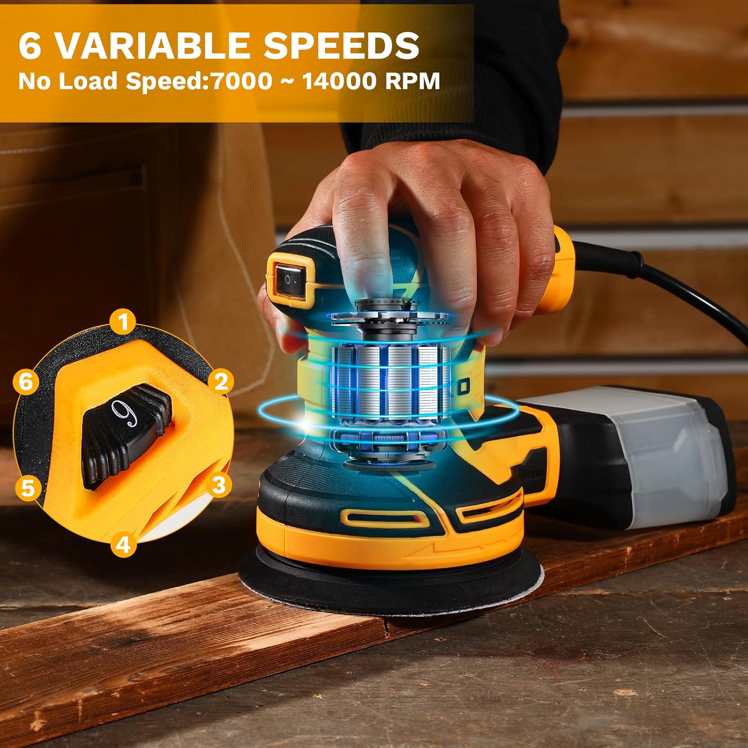 Thumbnail 4 de DEKOPRO Random Orbit Sander 300W โ 5-inch sander ๐