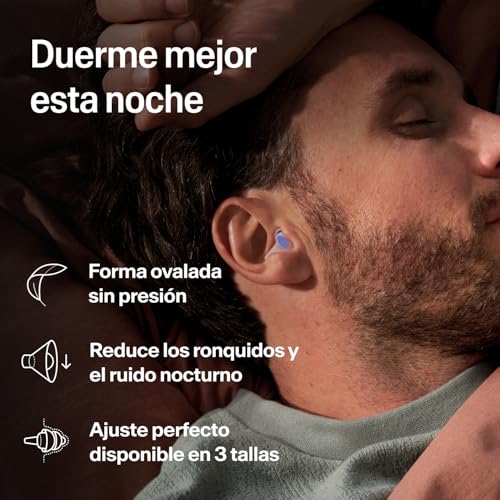 Detalle 2 de SleepDeep Tapones de Oídos para Dormir de Alpine – 3 pares (S, M, L) para dormir de lado
