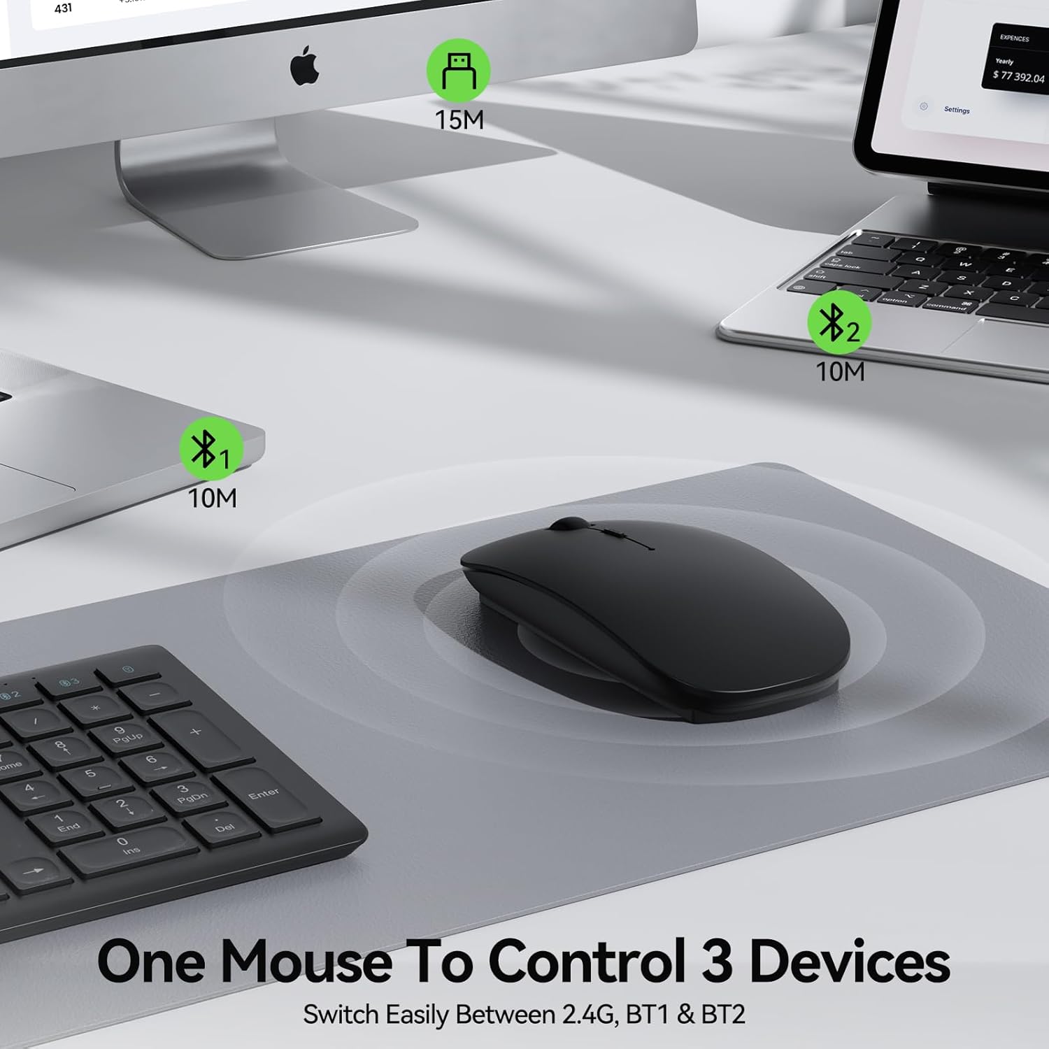 Thumbnail 1 de TECKNET Bluetooth Mouse 4800 DPI wireless mouse