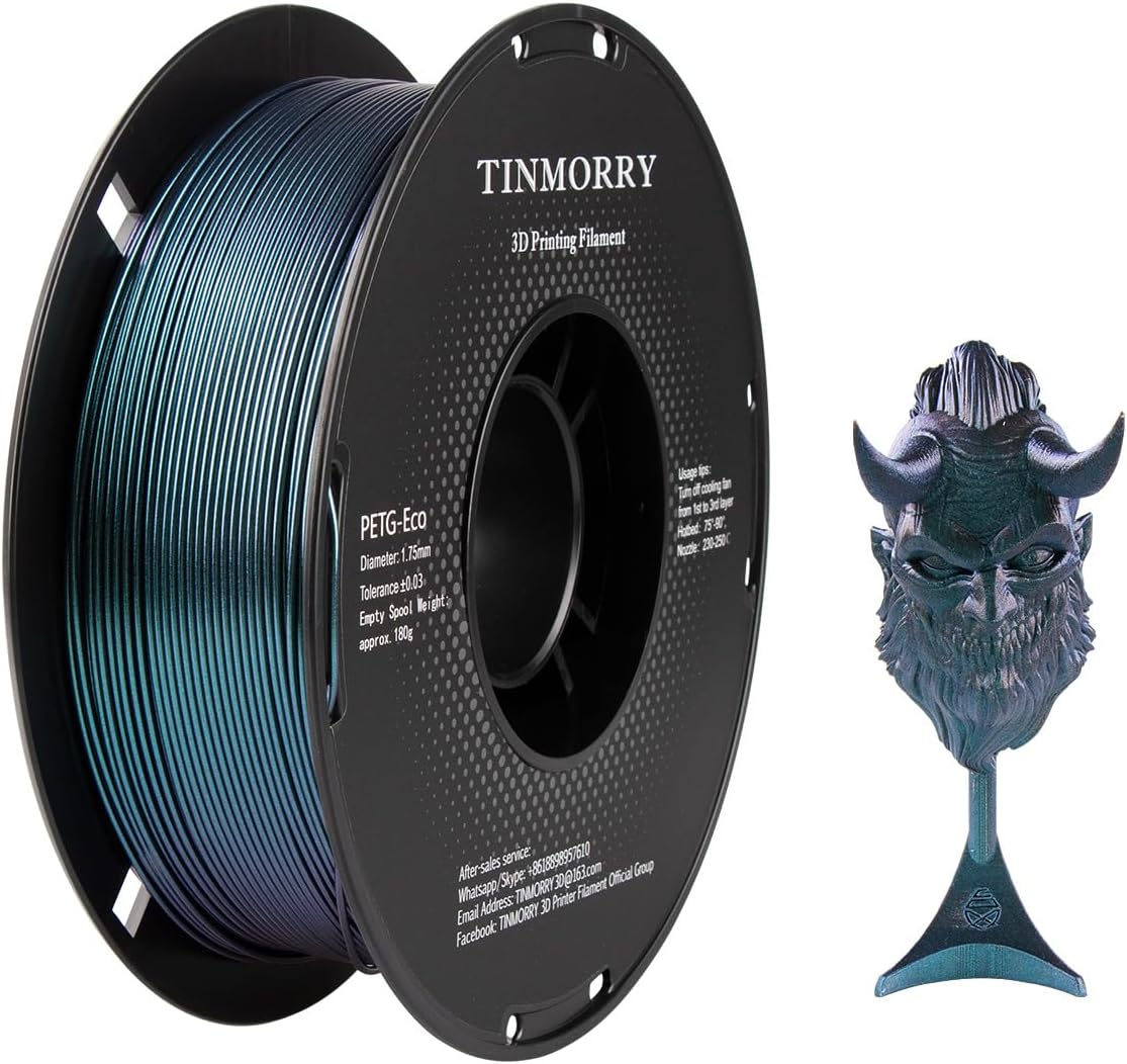 Thumbnail 6 de Funkelndes PETG Filament 1,75 mm von TINMORRY – 1 kg Spule, Silber, kompatibel mit Bambu 3D-Druckern