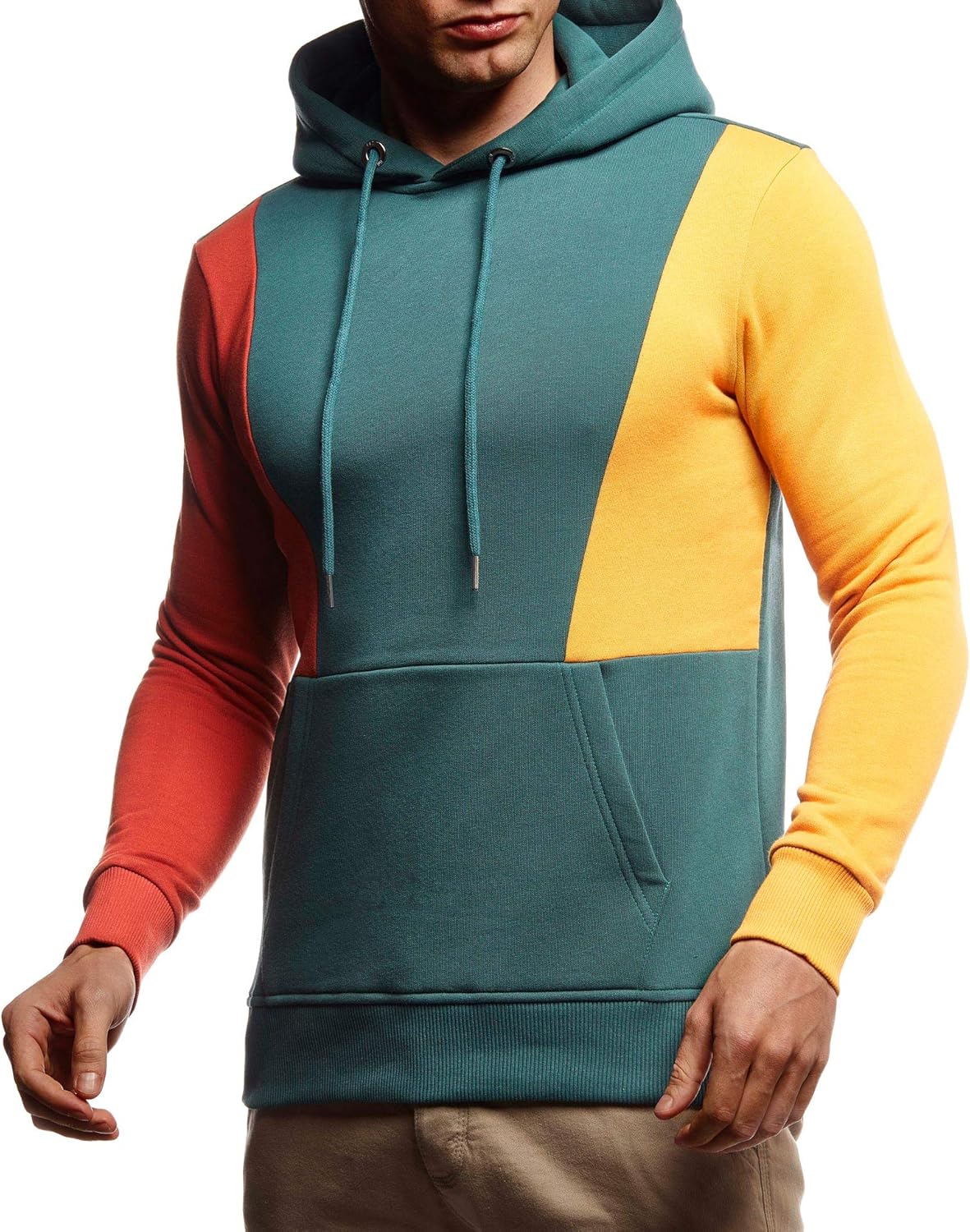Detalle de Leif Nelson Pull à capuche pour homme LN8348 – Slim Fit