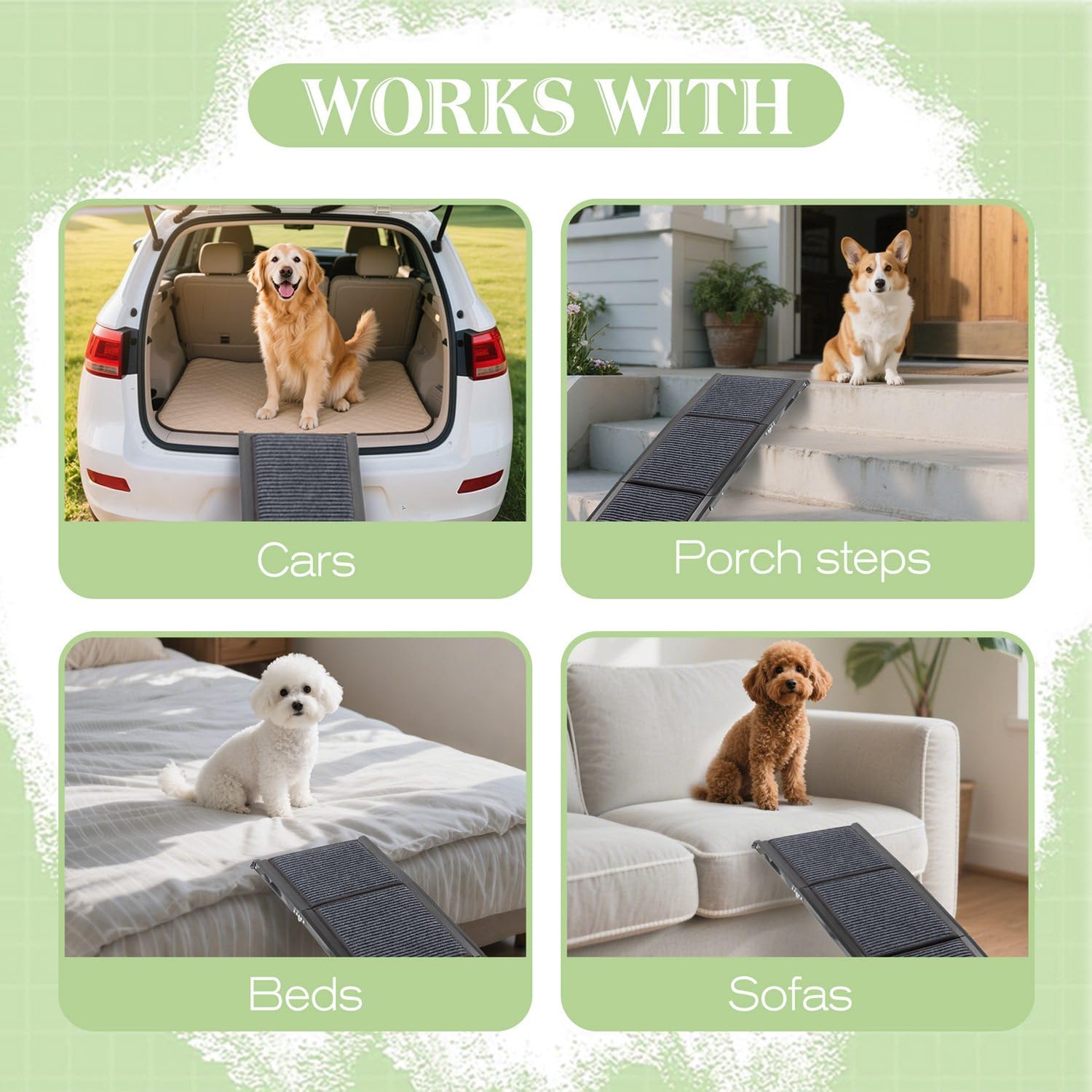 Detalle de PawHaven folding dog ramp 170x44cm