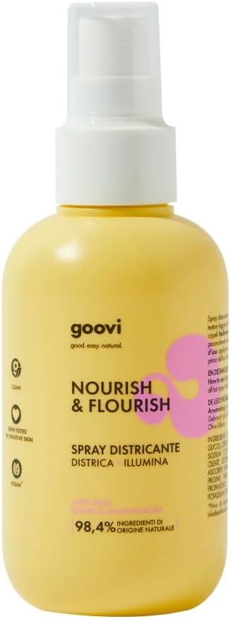 Detalle de Goovi Nourish and Flourish Spray Districante Capelli con Effetto Illuminante – 150 ml