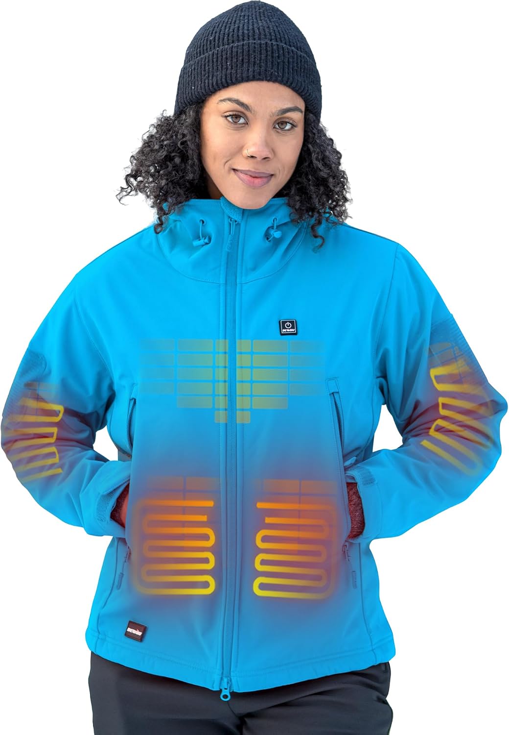 Detalle de DEWBU DB-0125 Women's Heated Jacket, 5 Zones, 3 Heat Settings, 12V Battery