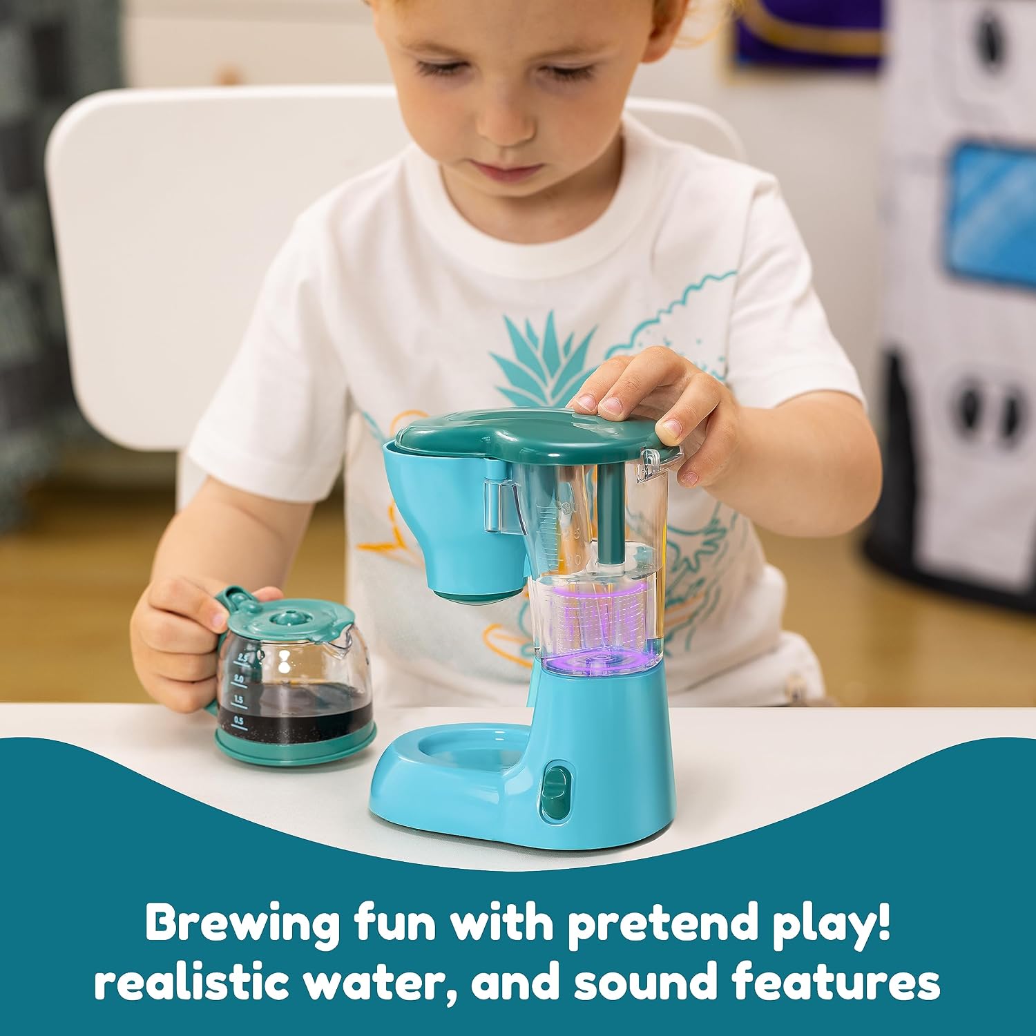 Thumbnail 1 de JOYIN Educational Kitchen Toy Set for Kids – Blue, with Coffee Machine, Toaster & Mixer (30+ pieces)