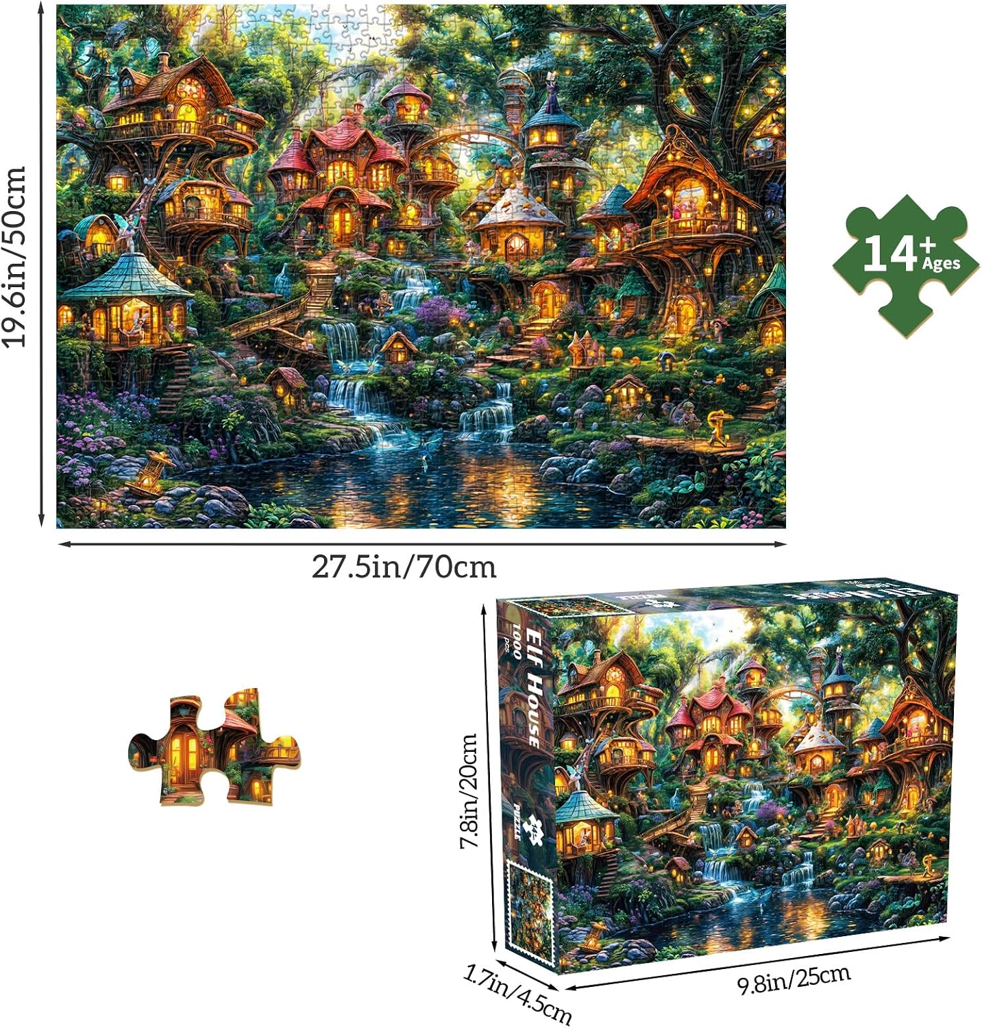 Thumbnail 1 de Chalzidar Elf Village 1000-piece jigsaw puzzle 🧩