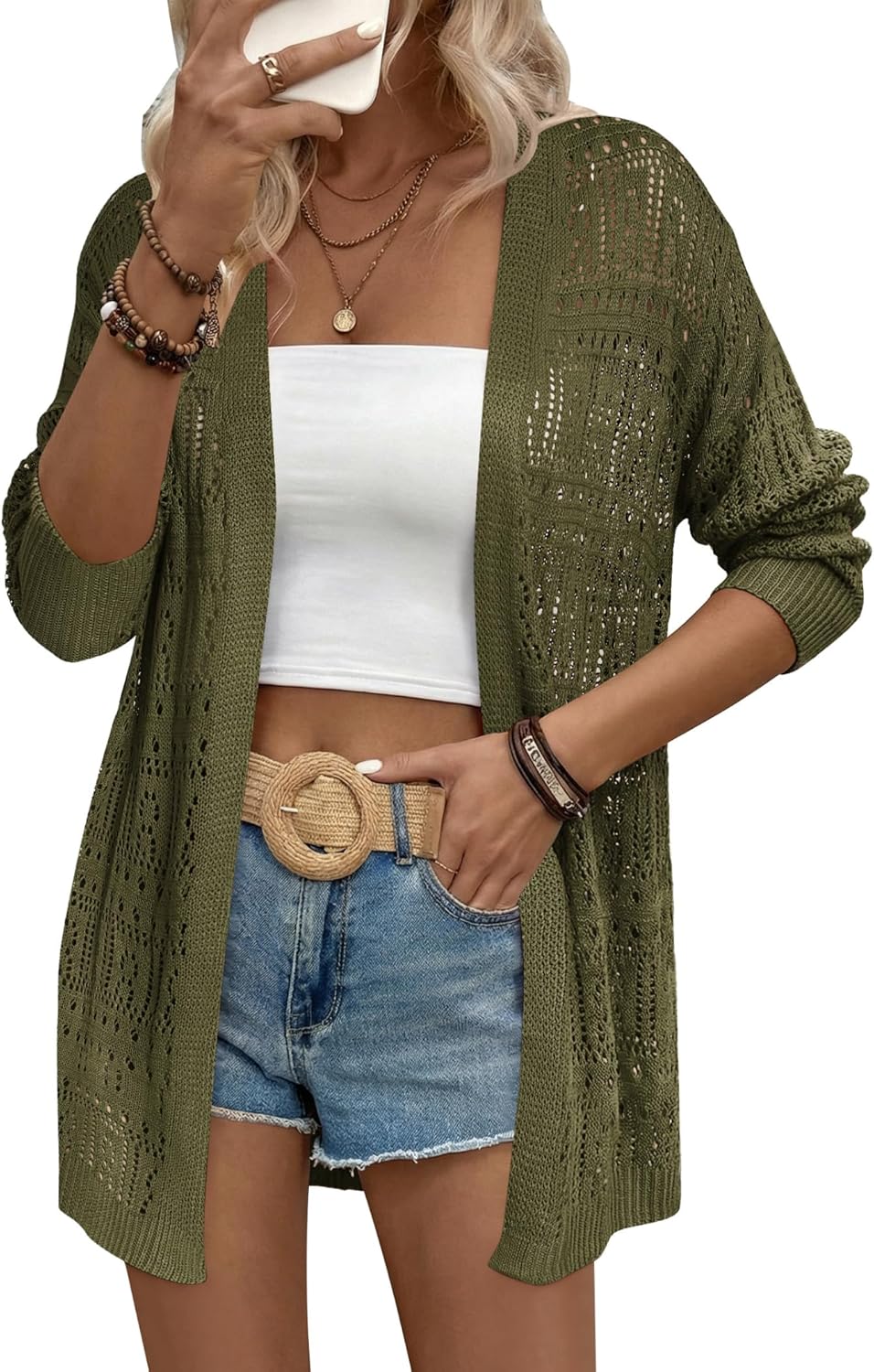 Thumbnail 6 de Zeagoo Women's 2026 Summer Crochet Cardigan: Lightweight Open-Front Kimono Cover-Up