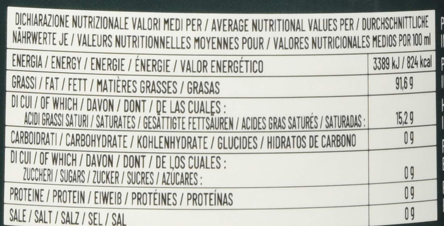 Detalle 2 de Le Terre di Colombo 100% italienisches natives Olivenöl extra (0,75 l) in Flasche mit weißer Papierhülle