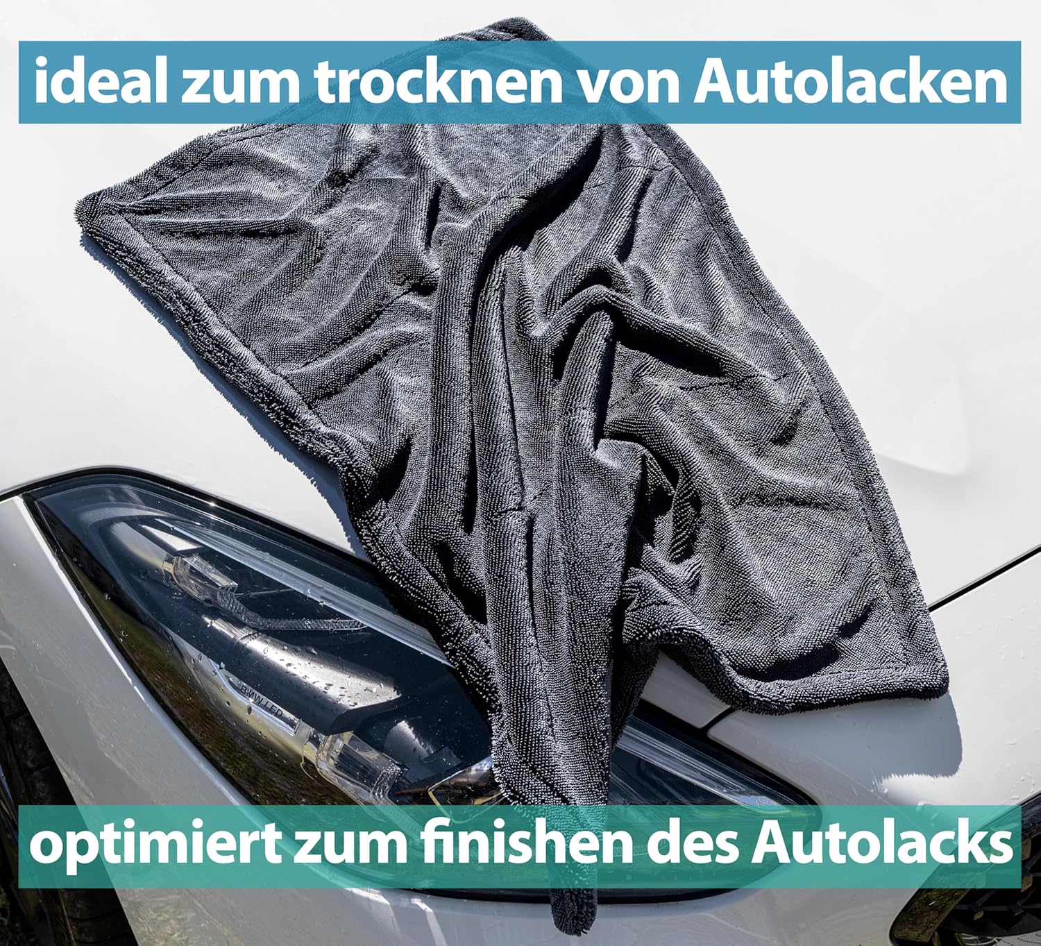 Thumbnail 4 de Kemes Mikrofasertücher Auto XXL Ultra saugstark 1400 GSM (50x80 cm) – kratzfreies Trockentuch für Auto & Motorrad