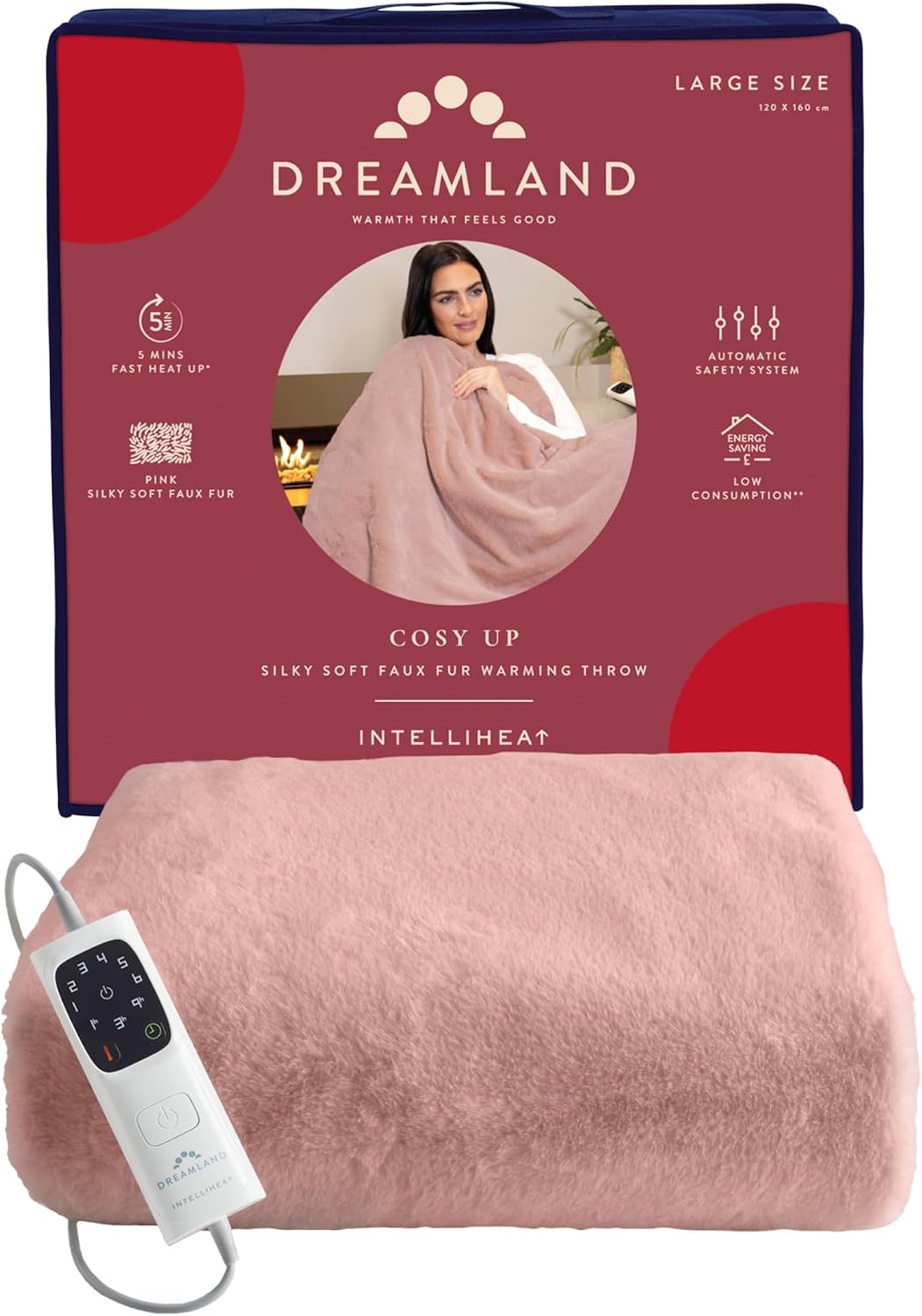 Thumbnail 6 de Dreamland Cosy Up Silky Soft Faux Fur Throw with Intelliheat: Warmth on request
