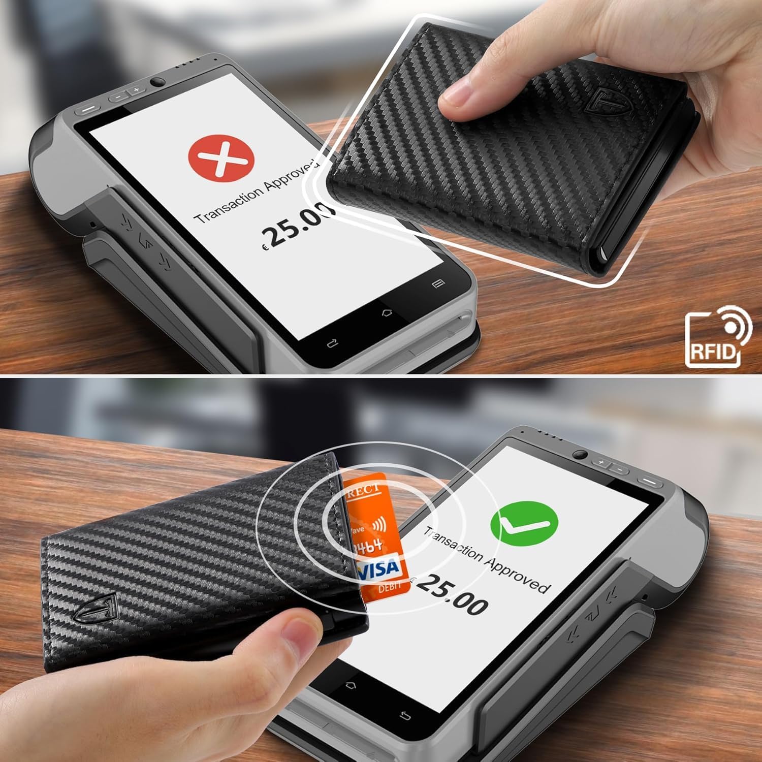 Thumbnail 3 de TEEHON Leder Geldbörse Herren Slim Wallet mit RFID Schutz