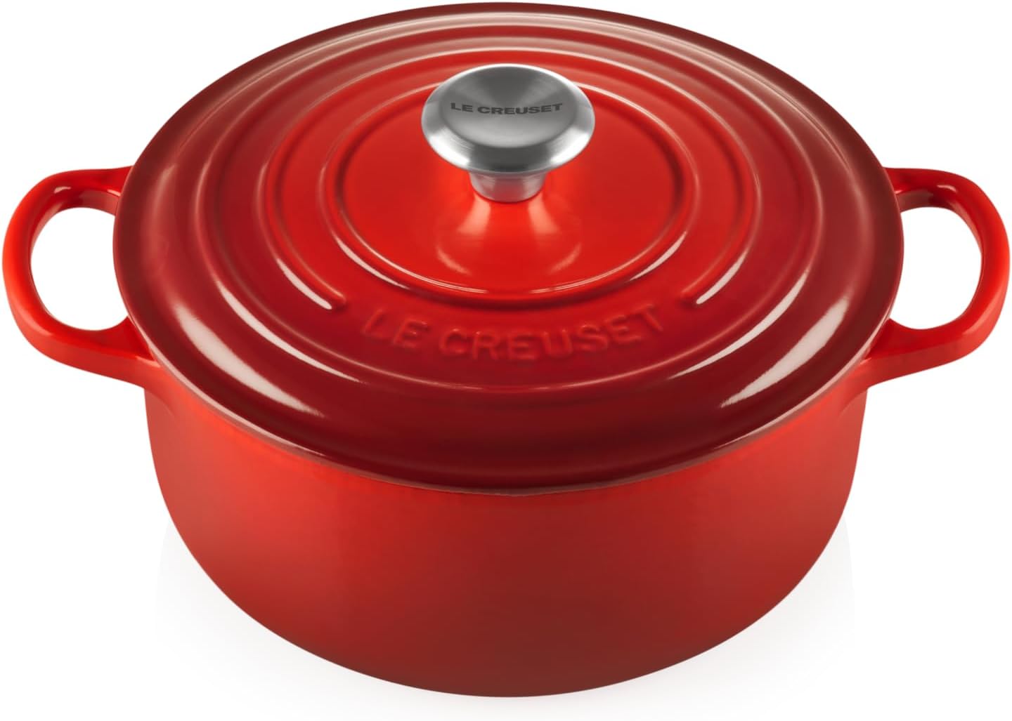 Detalle de LE CREUSET Signature Gusseisen-Bräter mit Deckel, Ø 20 cm (2,4 l) – Kirschrot