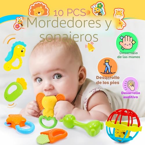 Thumbnail 1 de Juguetes para Bebés Wootoyz 14 piezas: sonajeros, calcetines y muñecas sensoriales (0–12 meses)
