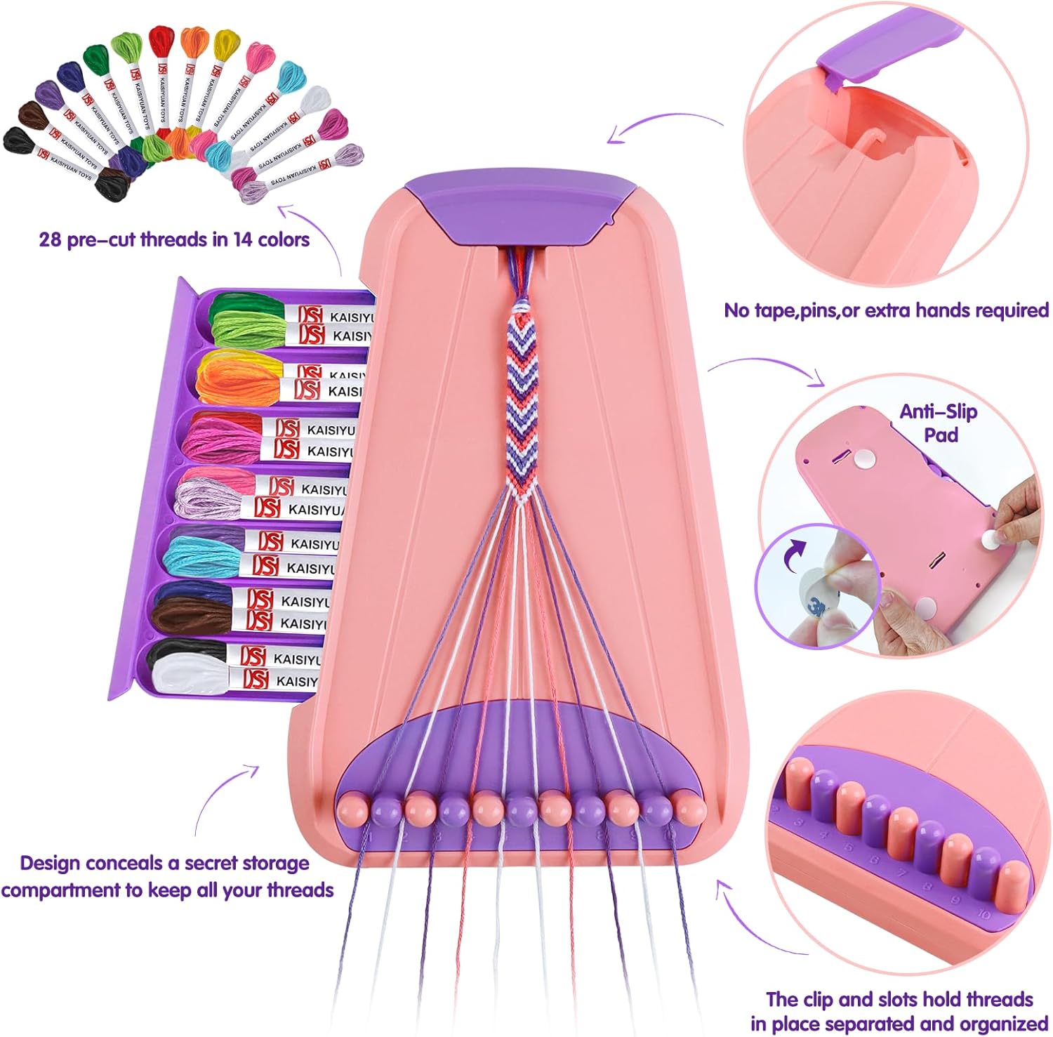 Thumbnail 1 de Friendship Bracelet Making Kit 28 Threads