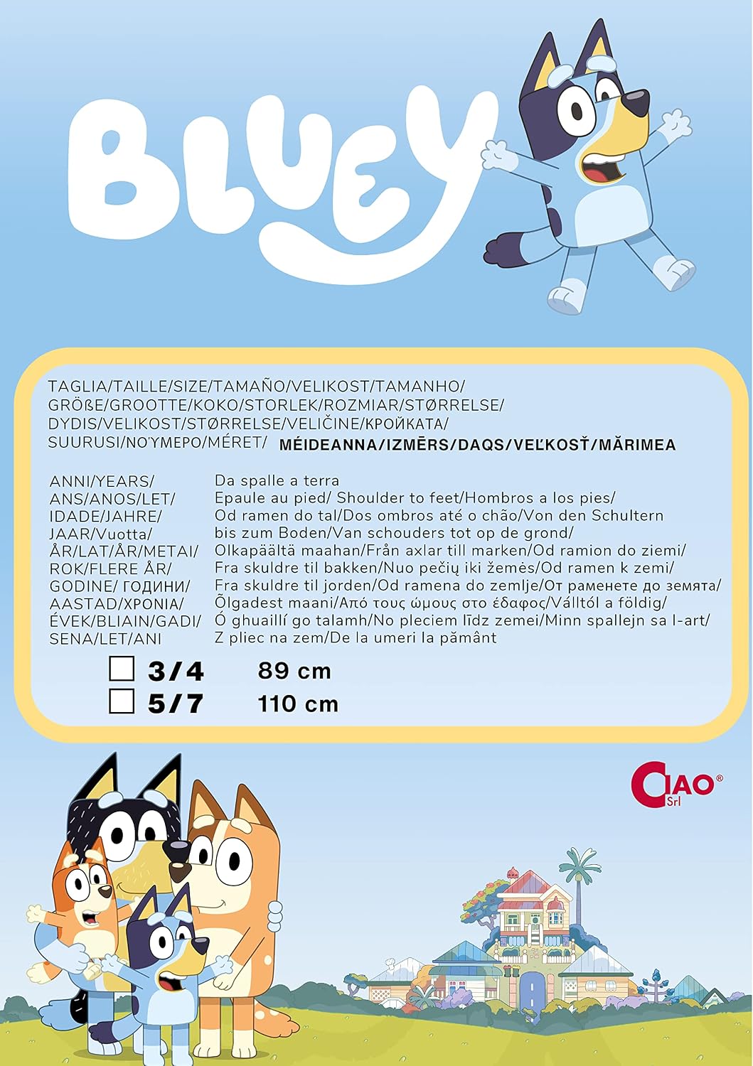 Detalle 1 de Ciao Bluey Dog Doggy Onesie – pluszowy kostium dziecięcy unisex