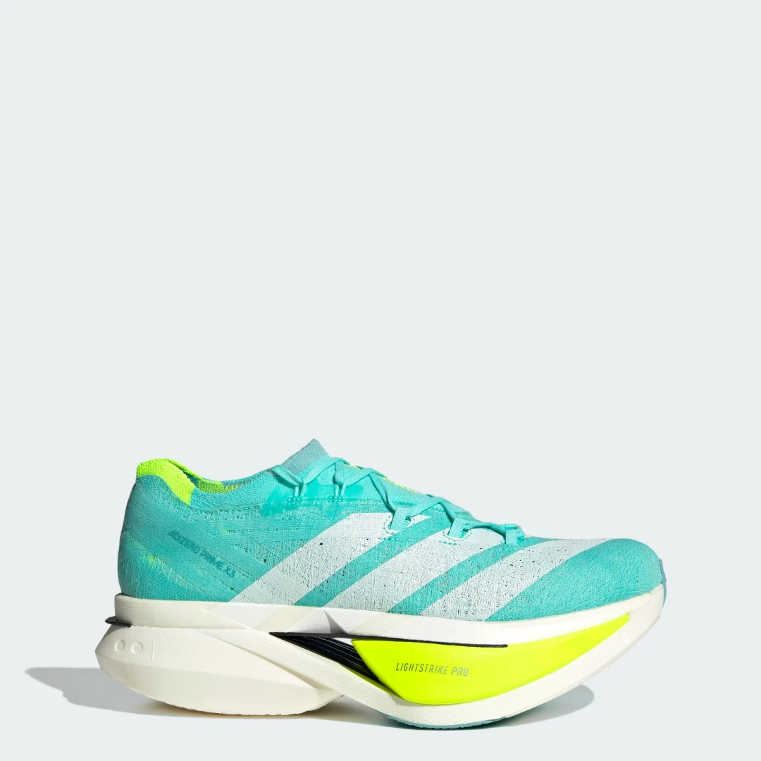 Detalle de Adizero Prime X3 Strung de Adidas en turquesa: ficha para decidir su compra