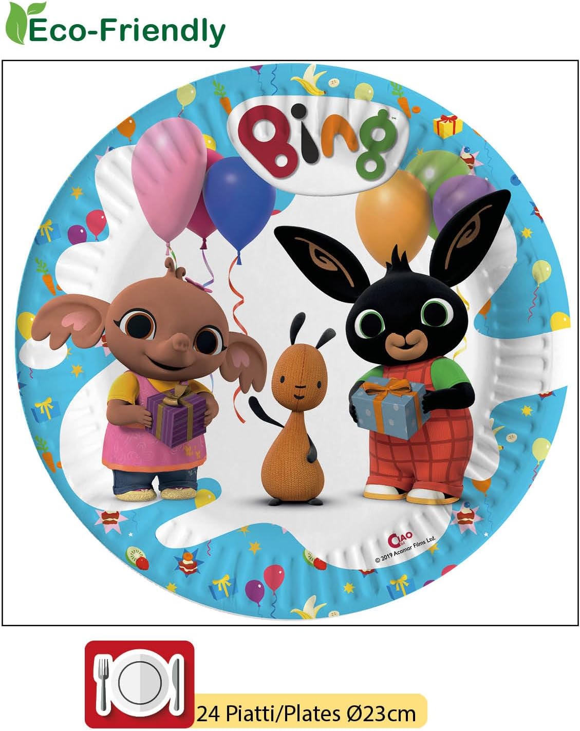 Detalle de Ciao Y5017 – papierowy zestaw imprezowy Bing dla 24 osób, 112 elementów