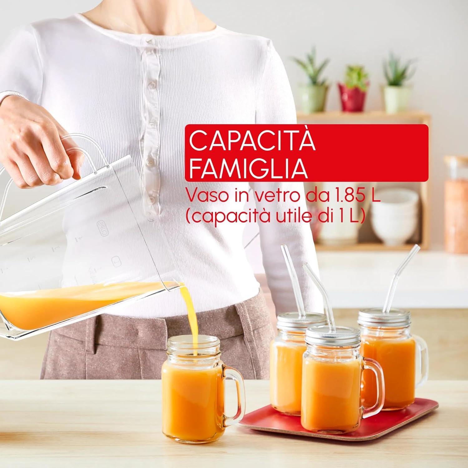Detalle de Moulinex Blendforce Essential: Frullatore Multifunzione da 450 W con 1.85 L e tritaghiaccio