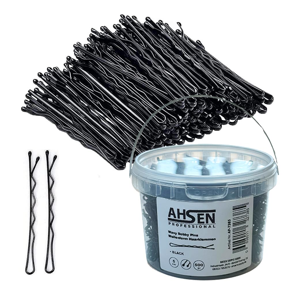Detalle de Ahsen Professional Wavy U‑Shaped Hair Pins 5 cm Braun – mit Aufbewahrungsbox
